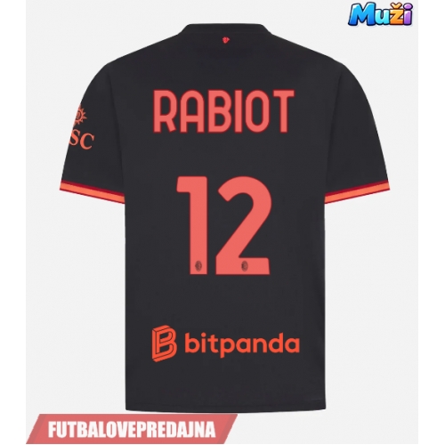 Lacne Muži Futbalové dres AC Milan Adrien Rabiot #12 2026-27 Krátky Rukáv - Tretina